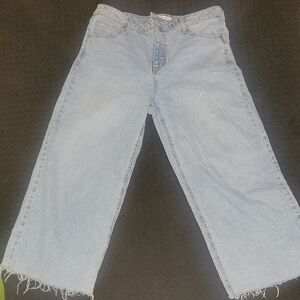 Celebrity Pink Light Blue Flare Wide Cropped Jeans 11/30